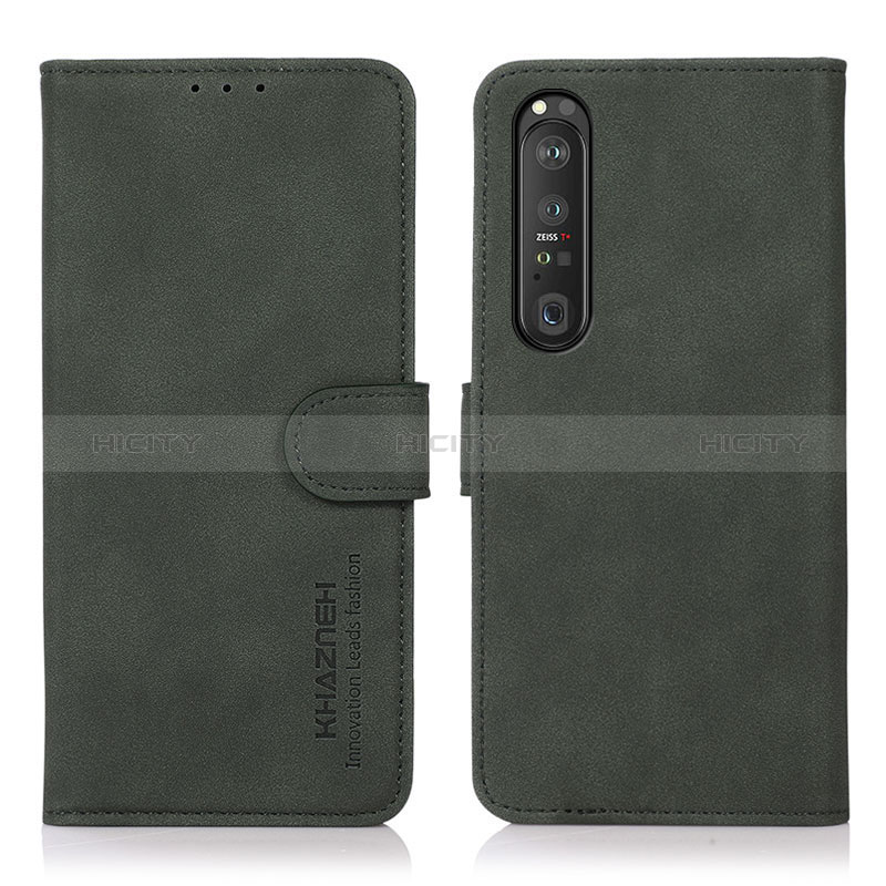 Coque Portefeuille Livre Cuir Etui Clapet D01Y pour Sony Xperia 1 III Vert Plus