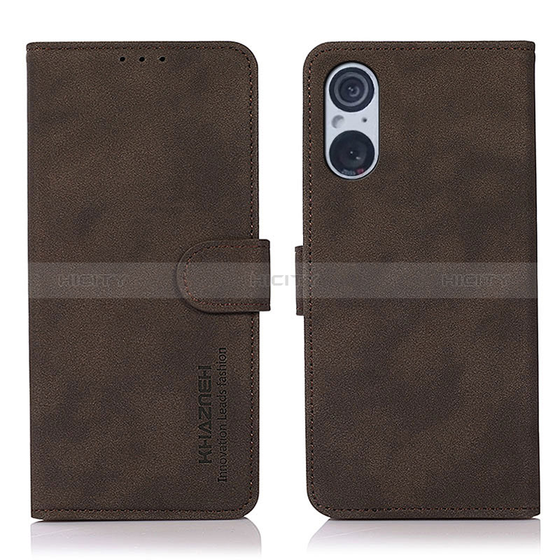 Coque Portefeuille Livre Cuir Etui Clapet D01Y pour Sony Xperia 5 V Marron Plus