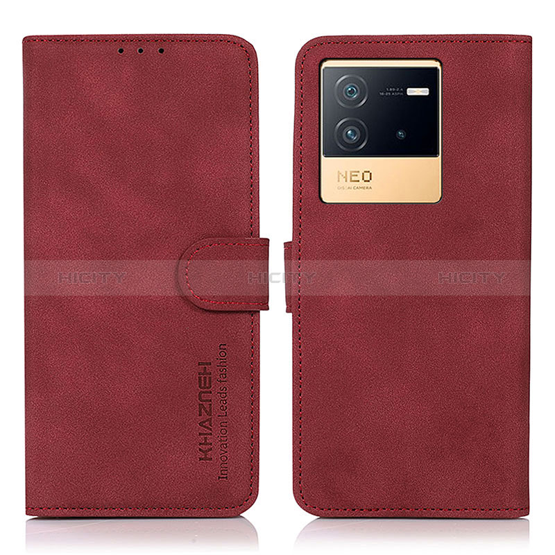 Coque Portefeuille Livre Cuir Etui Clapet D01Y pour Vivo iQOO Neo6 5G Rouge Plus