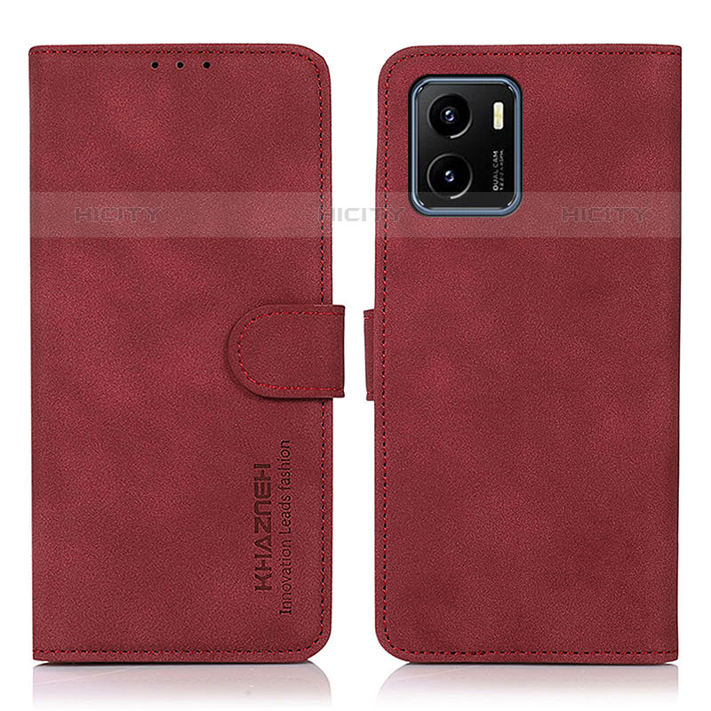 Coque Portefeuille Livre Cuir Etui Clapet D01Y pour Vivo iQOO U5x Rouge Plus