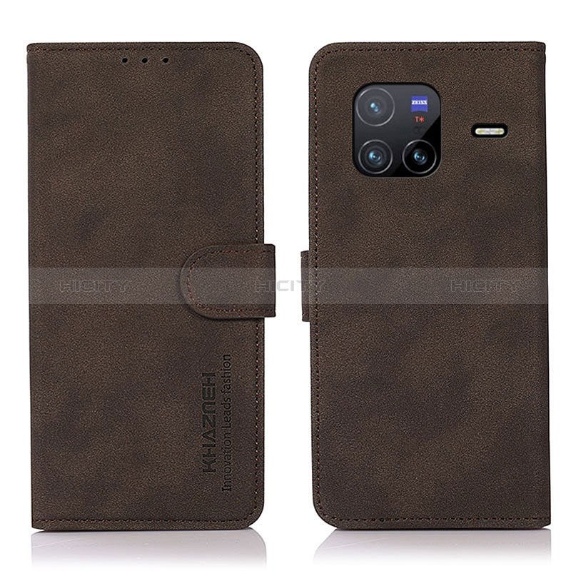 Coque Portefeuille Livre Cuir Etui Clapet D01Y pour Vivo X80 5G Marron Plus