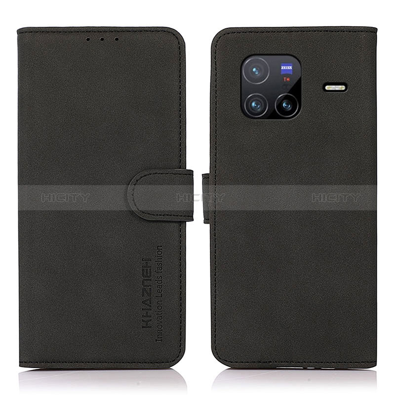 Coque Portefeuille Livre Cuir Etui Clapet D01Y pour Vivo X80 5G Noir Plus