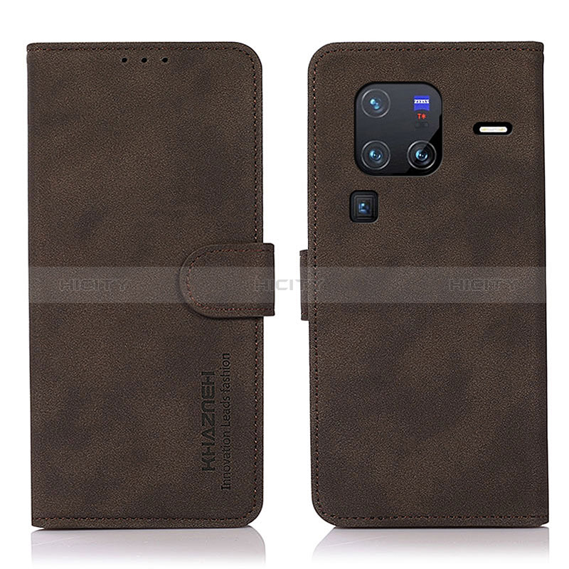 Coque Portefeuille Livre Cuir Etui Clapet D01Y pour Vivo X80 Pro 5G Marron Plus