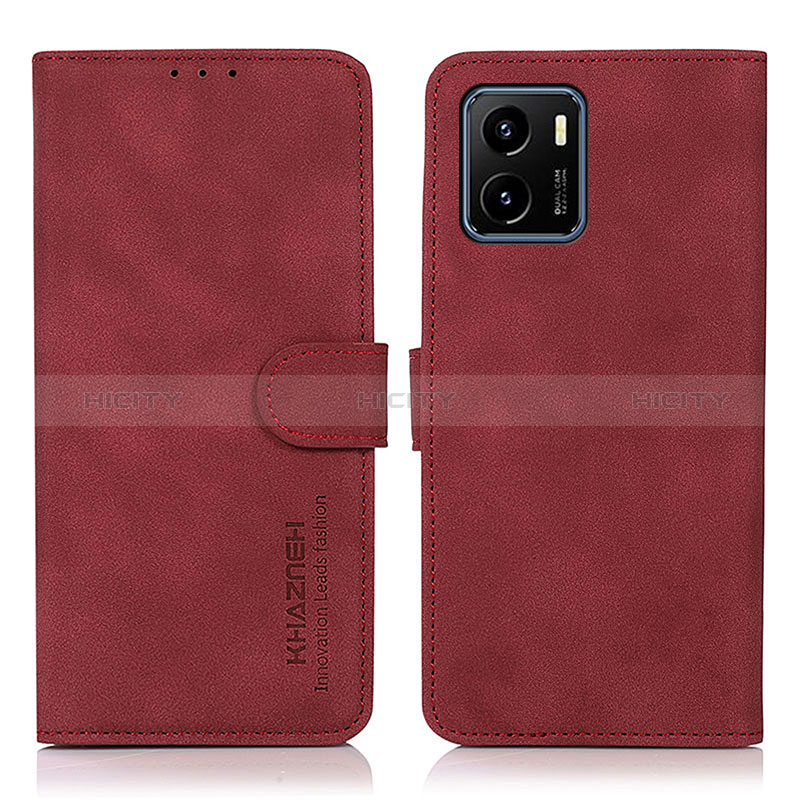 Coque Portefeuille Livre Cuir Etui Clapet D01Y pour Vivo Y01A Rouge Plus