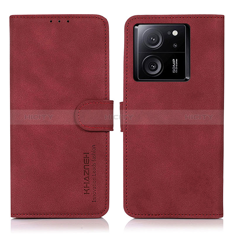 Coque Portefeuille Livre Cuir Etui Clapet D01Y pour Xiaomi Mi 13T 5G Rouge Plus