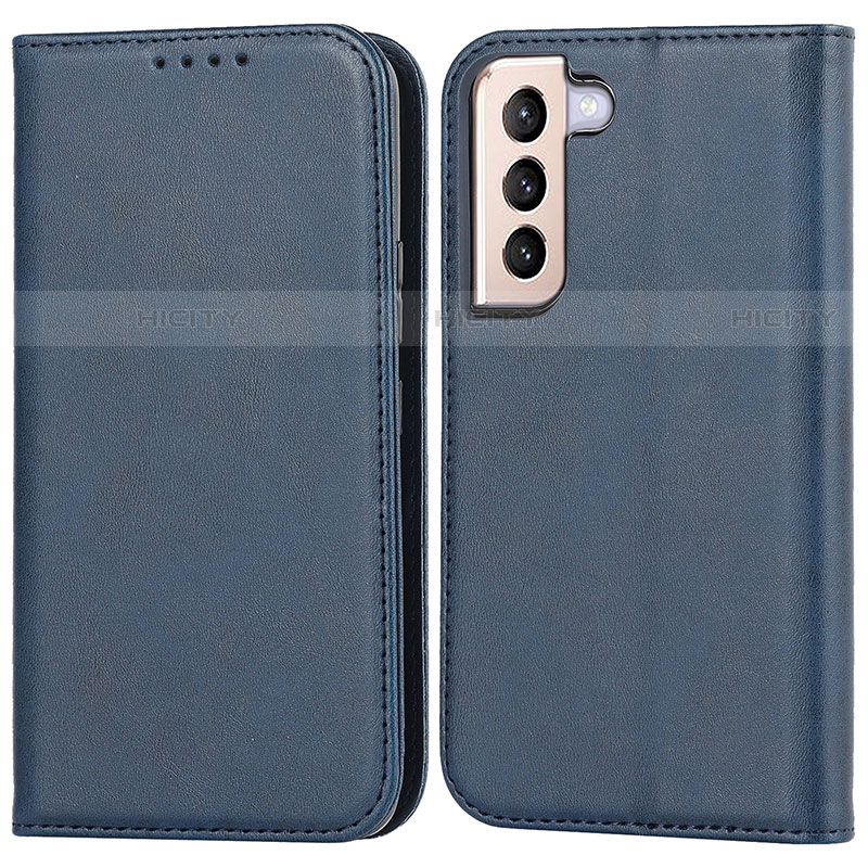 Coque Portefeuille Livre Cuir Etui Clapet D03T pour Samsung Galaxy S21 Plus 5G Bleu Plus