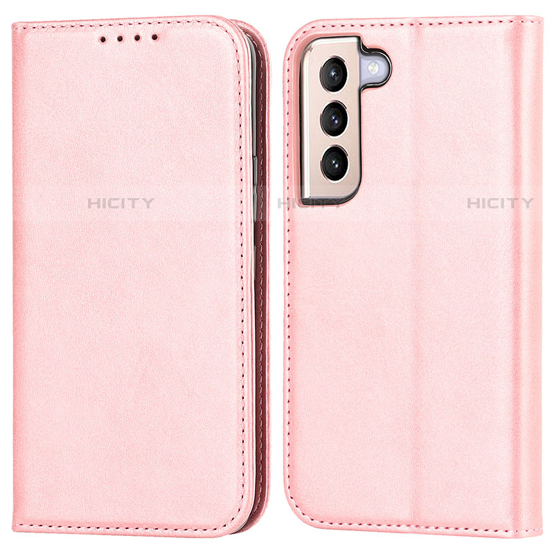 Coque Portefeuille Livre Cuir Etui Clapet D03T pour Samsung Galaxy S21 Plus 5G Rose Plus