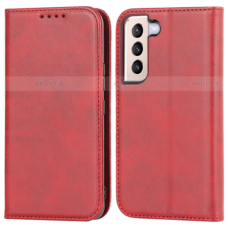 Coque Portefeuille Livre Cuir Etui Clapet D03T pour Samsung Galaxy S21 Plus 5G Rouge Plus