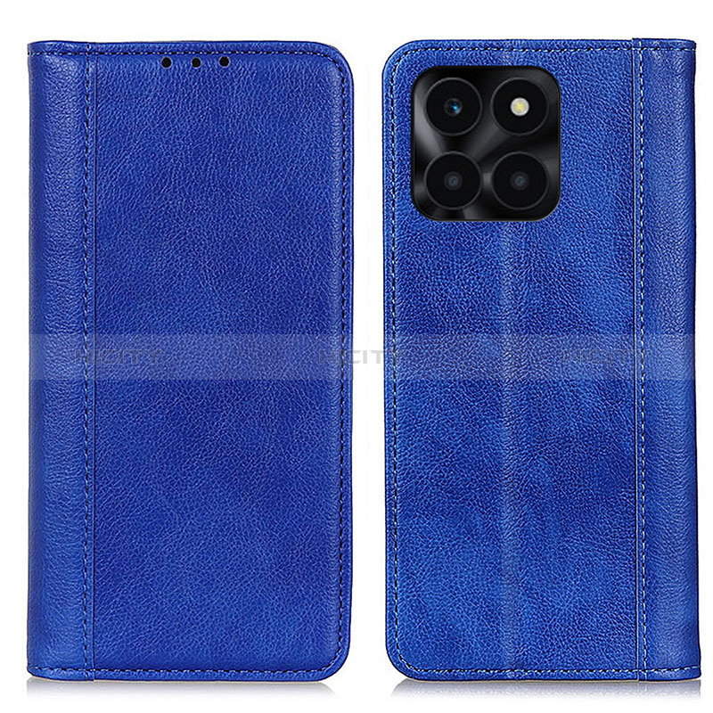 Coque Portefeuille Livre Cuir Etui Clapet D03Y pour Huawei Honor X6a Bleu Plus