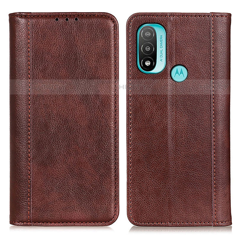 Coque Portefeuille Livre Cuir Etui Clapet D03Y pour Motorola Moto E20 Marron Plus