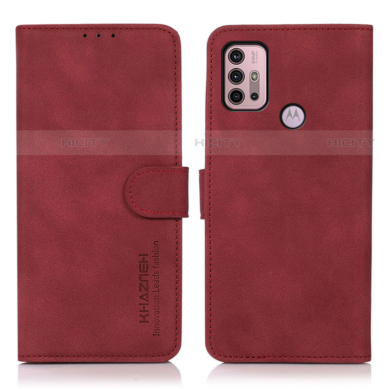 Coque Portefeuille Livre Cuir Etui Clapet D03Y pour Motorola Moto G30 Rouge Plus