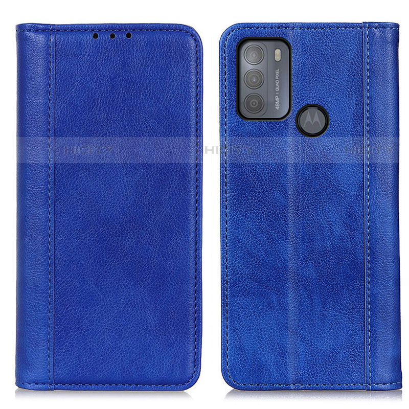 Coque Portefeuille Livre Cuir Etui Clapet D03Y pour Motorola Moto G50 Bleu Plus