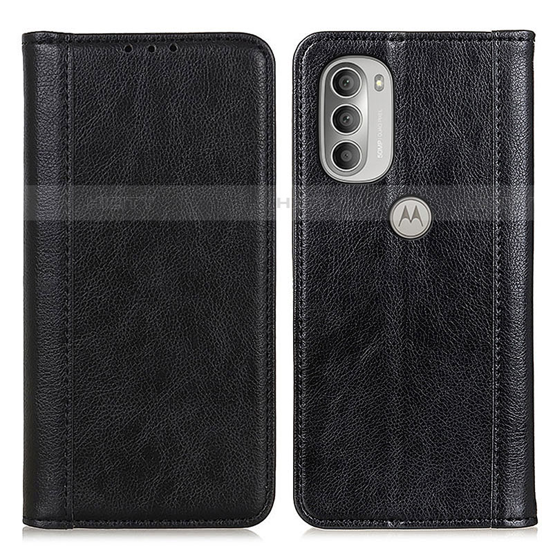 Coque Portefeuille Livre Cuir Etui Clapet D03Y pour Motorola Moto G51 5G Noir Plus