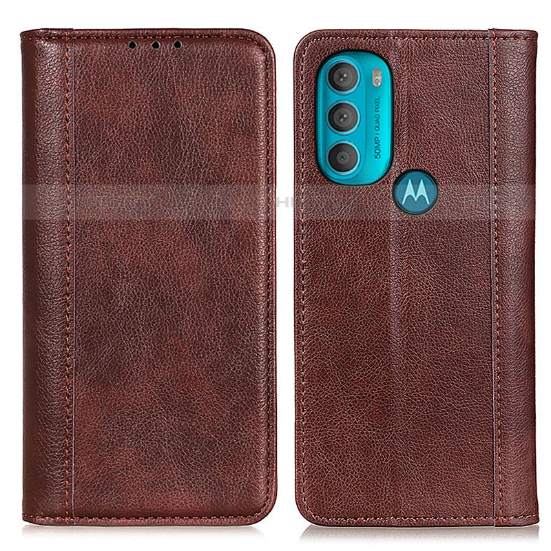 Coque Portefeuille Livre Cuir Etui Clapet D03Y pour Motorola Moto G71 5G Marron Plus