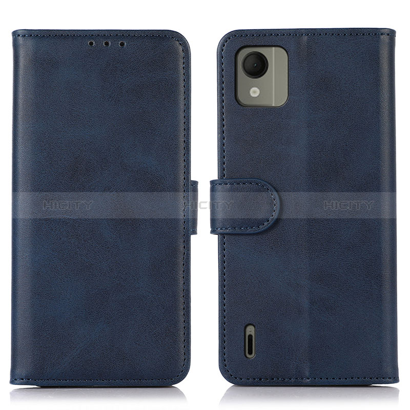 Coque Portefeuille Livre Cuir Etui Clapet D03Y pour Nokia C110 Bleu Plus