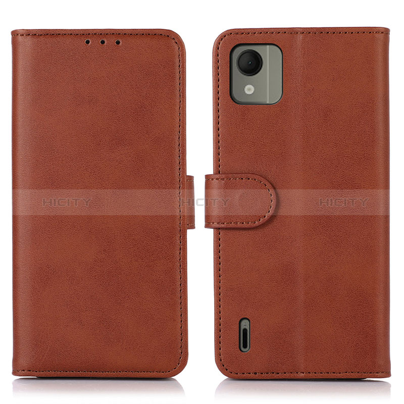 Coque Portefeuille Livre Cuir Etui Clapet D03Y pour Nokia C110 Marron Plus