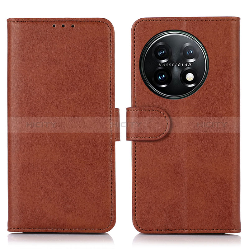 Coque Portefeuille Livre Cuir Etui Clapet D03Y pour OnePlus 11 5G Marron Plus