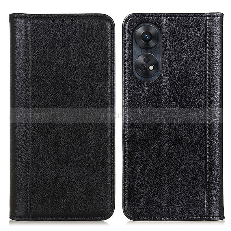 Coque Portefeuille Livre Cuir Etui Clapet D03Y pour Oppo Reno8 T 4G Noir Plus