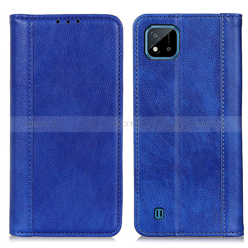 Coque Portefeuille Livre Cuir Etui Clapet D03Y pour Realme C20 Bleu Plus