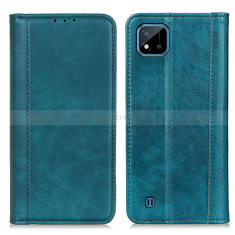 Coque Portefeuille Livre Cuir Etui Clapet D03Y pour Realme C20 Vert Plus