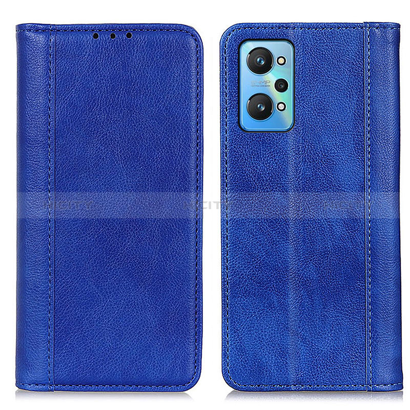 Coque Portefeuille Livre Cuir Etui Clapet D03Y pour Realme GT2 5G Bleu Plus