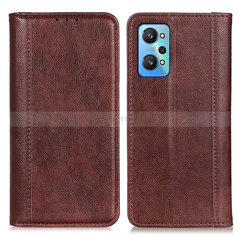 Coque Portefeuille Livre Cuir Etui Clapet D03Y pour Realme GT2 5G Marron Plus