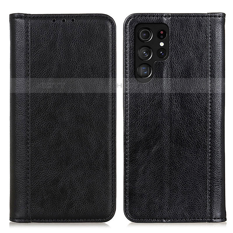 Coque Portefeuille Livre Cuir Etui Clapet D03Y pour Samsung Galaxy S21 Ultra 5G Noir Plus