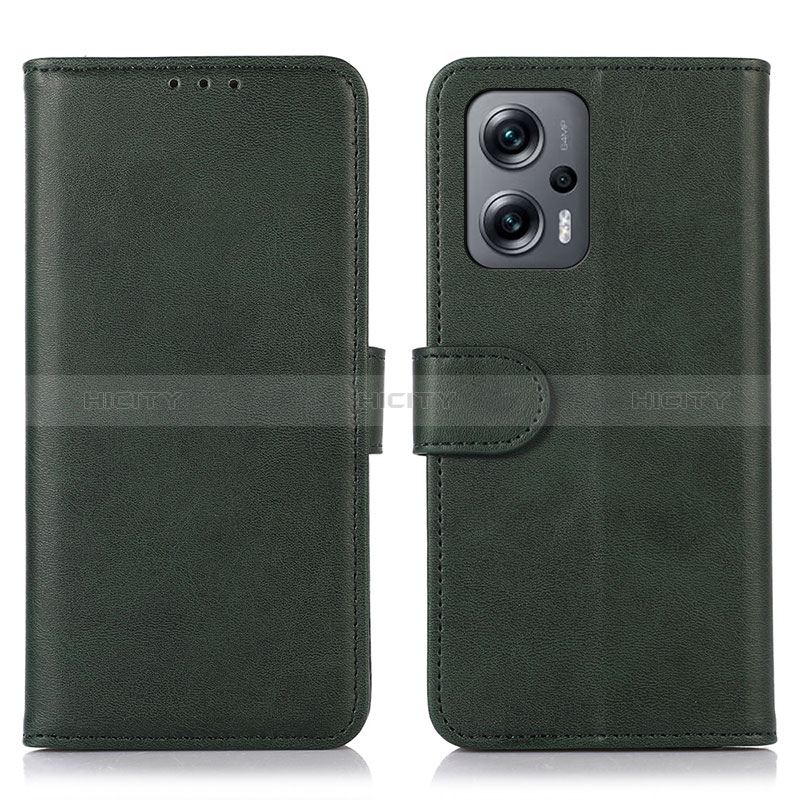 Coque Portefeuille Livre Cuir Etui Clapet D03Y pour Xiaomi Redmi Note 11T Pro 5G Vert Plus