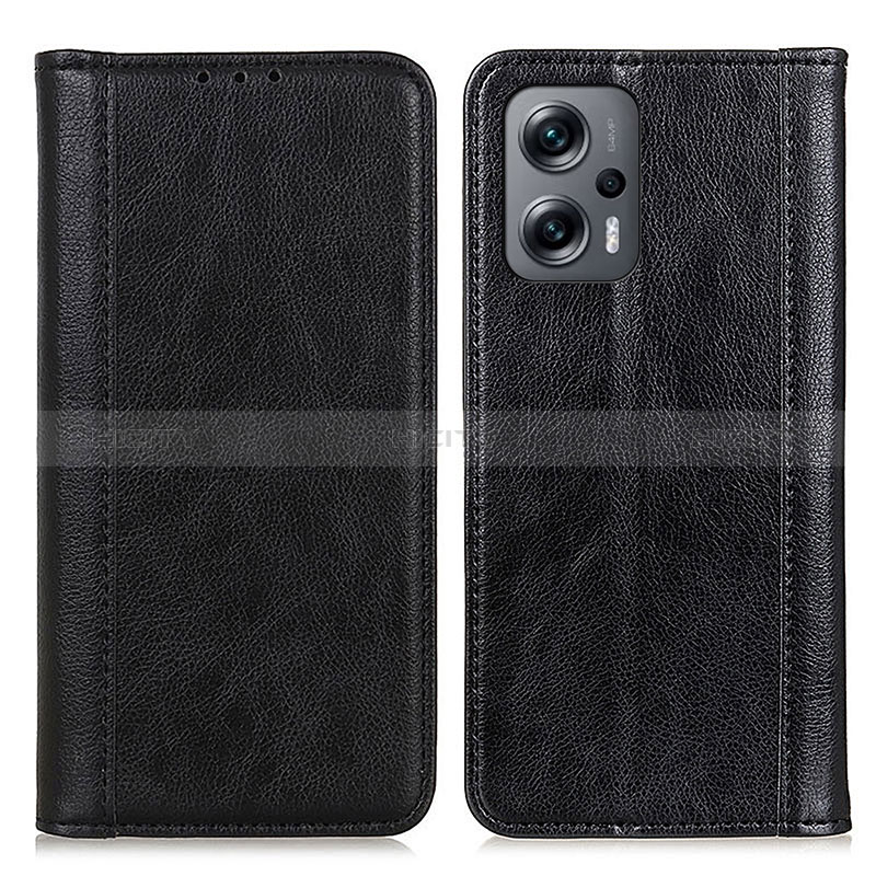 Coque Portefeuille Livre Cuir Etui Clapet D03Y pour Xiaomi Redmi Note 12 Turbo 5G Noir Plus