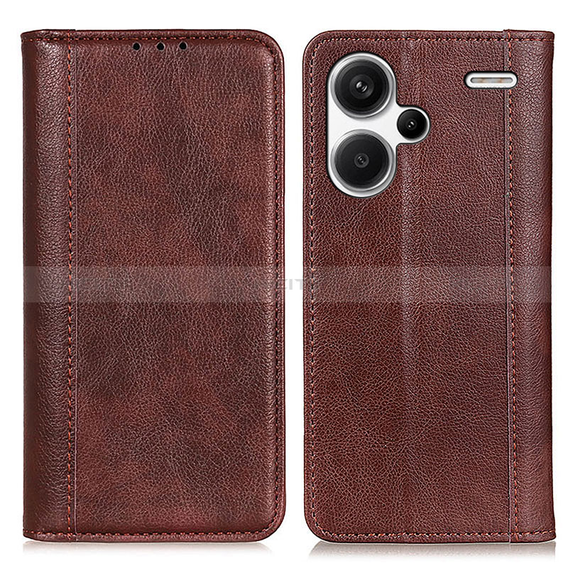 Coque Portefeuille Livre Cuir Etui Clapet D03Y pour Xiaomi Redmi Note 13 Pro+ Plus 5G Marron Plus