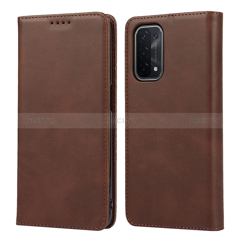 Coque Portefeuille Livre Cuir Etui Clapet D04T pour Oppo A74 5G Marron Plus