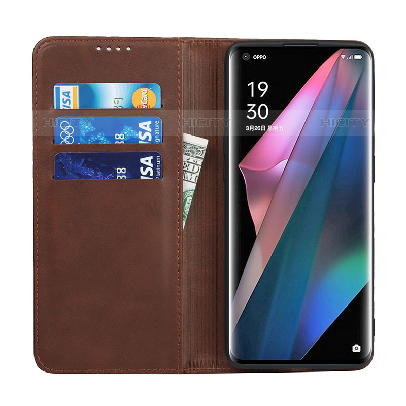 Coque Portefeuille Livre Cuir Etui Clapet D04T pour Oppo Find X3 Pro 5G Plus