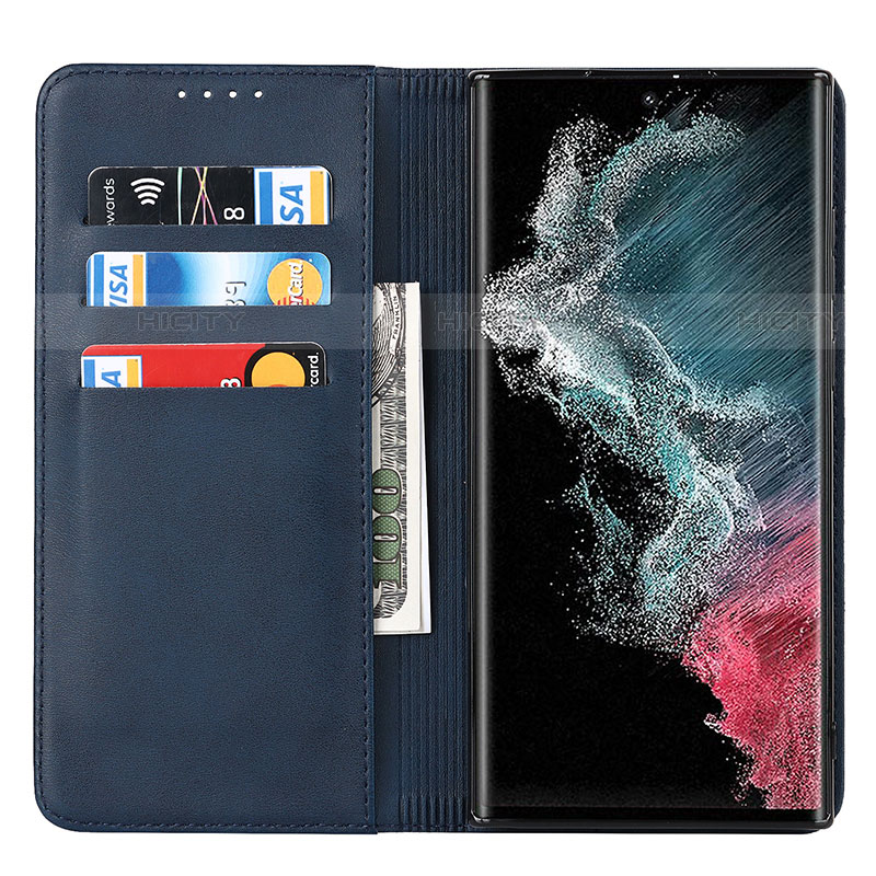 Coque Portefeuille Livre Cuir Etui Clapet D04T pour Samsung Galaxy S23 Ultra 5G Plus