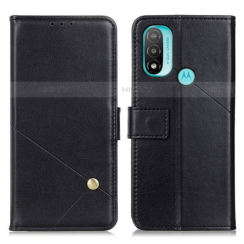 Coque Portefeuille Livre Cuir Etui Clapet D04Y pour Motorola Moto E20 Noir Plus