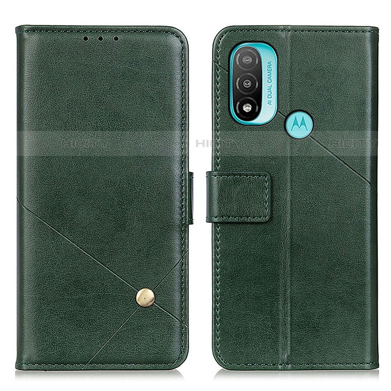 Coque Portefeuille Livre Cuir Etui Clapet D04Y pour Motorola Moto E20 Vert Plus