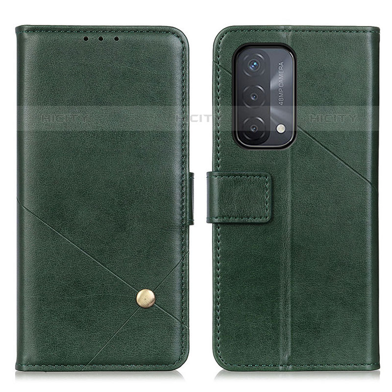 Coque Portefeuille Livre Cuir Etui Clapet D04Y pour OnePlus Nord N200 5G Vert Plus