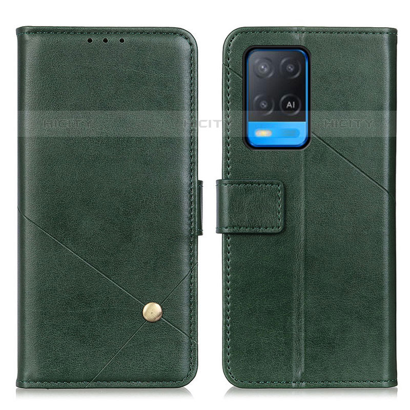 Coque Portefeuille Livre Cuir Etui Clapet D04Y pour Oppo A54 4G Vert Plus