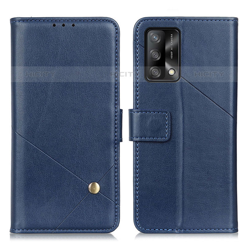 Coque Portefeuille Livre Cuir Etui Clapet D04Y pour Oppo A74 4G Bleu Plus