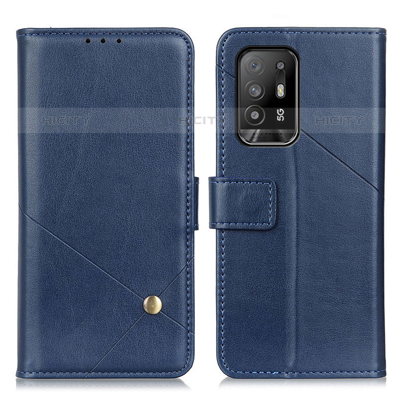 Coque Portefeuille Livre Cuir Etui Clapet D04Y pour Oppo Reno5 Z 5G Bleu Plus