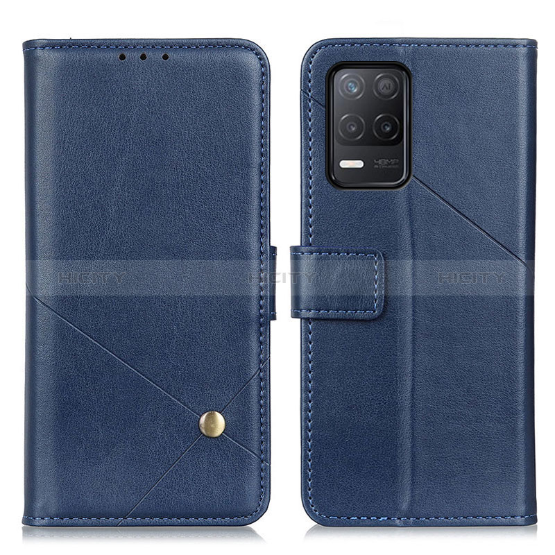 Coque Portefeuille Livre Cuir Etui Clapet D04Y pour Realme 8 5G Bleu Plus