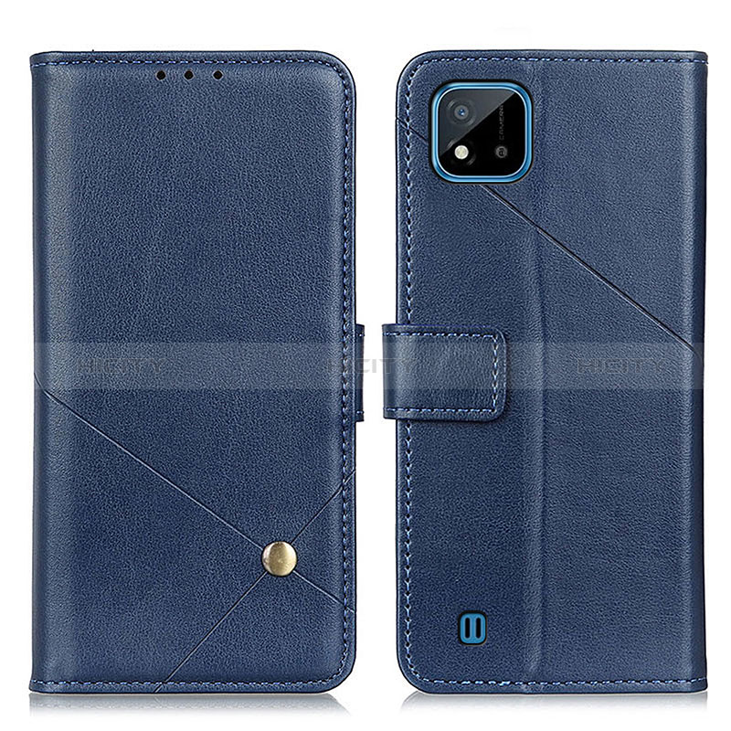 Coque Portefeuille Livre Cuir Etui Clapet D04Y pour Realme C20 Bleu Plus