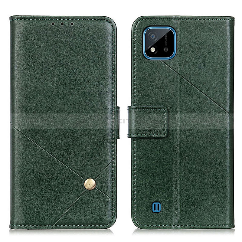 Coque Portefeuille Livre Cuir Etui Clapet D04Y pour Realme C20 Vert Plus