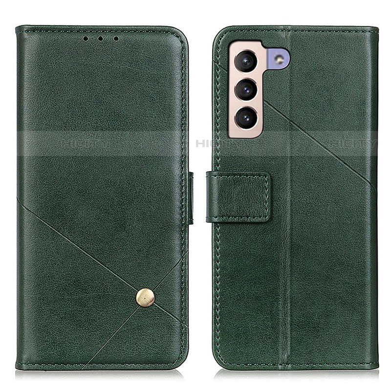 Coque Portefeuille Livre Cuir Etui Clapet D04Y pour Samsung Galaxy S21 5G Vert Plus