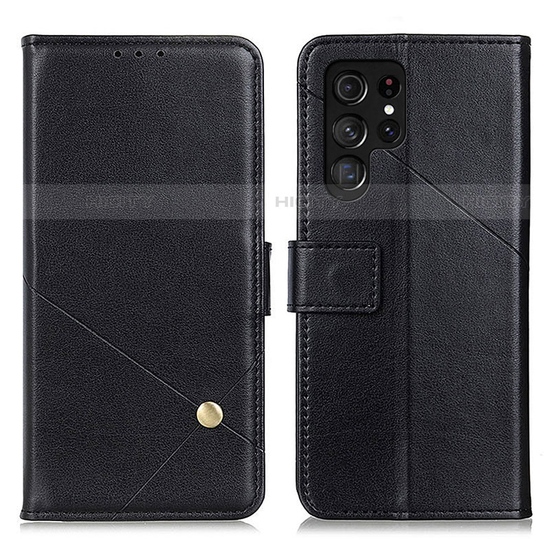 Coque Portefeuille Livre Cuir Etui Clapet D04Y pour Samsung Galaxy S22 Ultra 5G Noir Plus