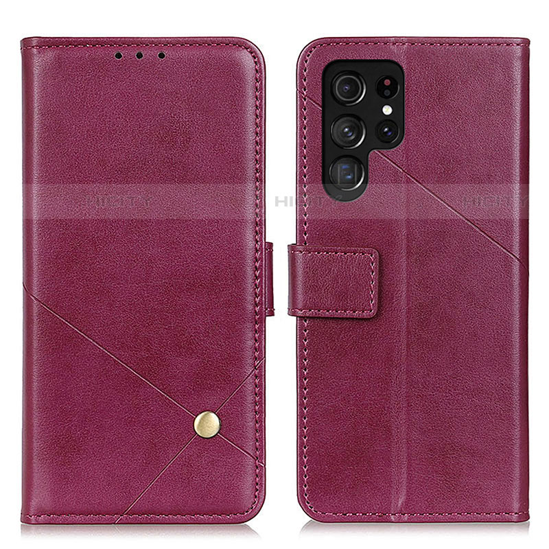 Coque Portefeuille Livre Cuir Etui Clapet D04Y pour Samsung Galaxy S22 Ultra 5G Violet Plus