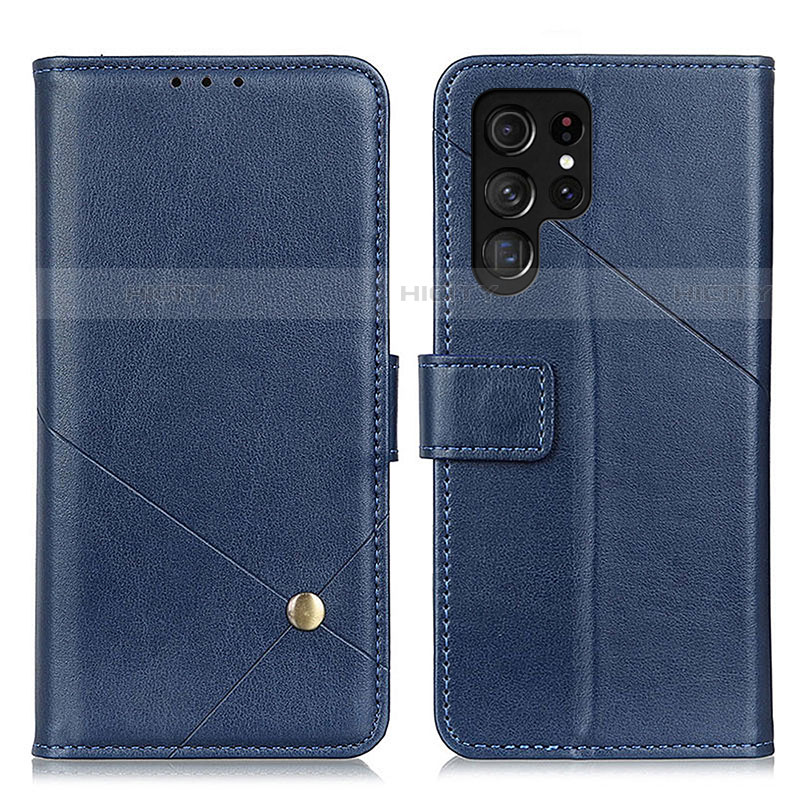 Coque Portefeuille Livre Cuir Etui Clapet D04Y pour Samsung Galaxy S23 Ultra 5G Bleu Plus