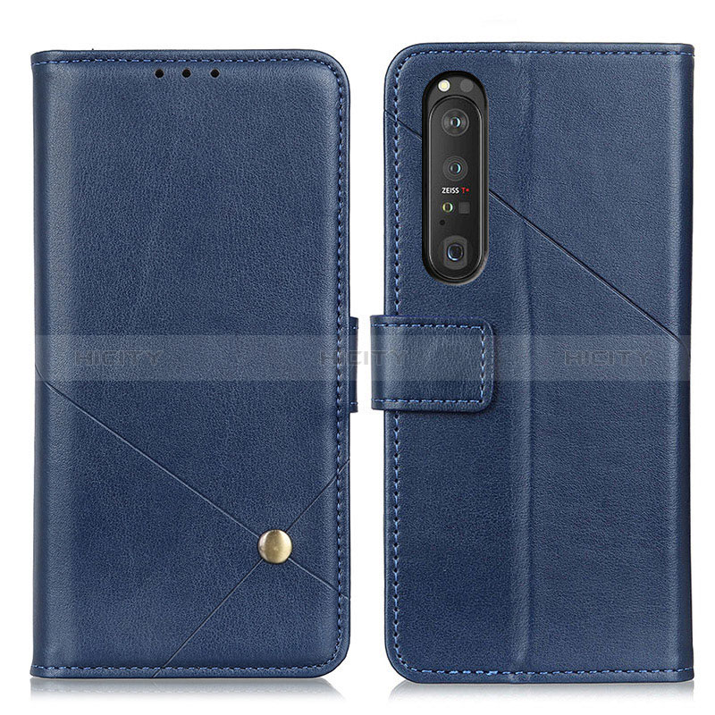 Coque Portefeuille Livre Cuir Etui Clapet D04Y pour Sony Xperia 1 III Bleu Plus