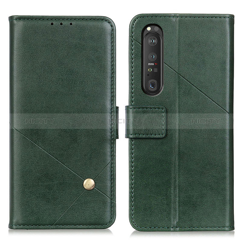 Coque Portefeuille Livre Cuir Etui Clapet D04Y pour Sony Xperia 1 III Vert Plus