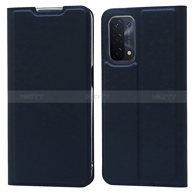 Coque Portefeuille Livre Cuir Etui Clapet D05T pour Oppo A54 5G Bleu Plus