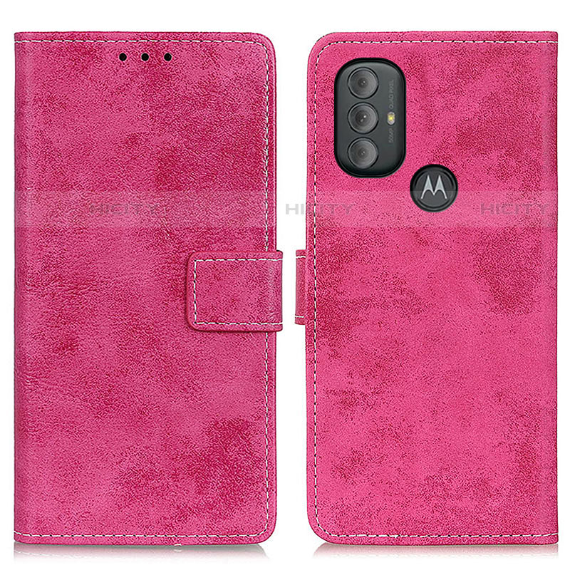 Coque Portefeuille Livre Cuir Etui Clapet D05Y pour Motorola Moto G Power (2022) Rose Rouge Plus